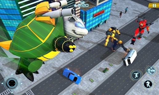 乌龟英雄汽车变形机器人射击