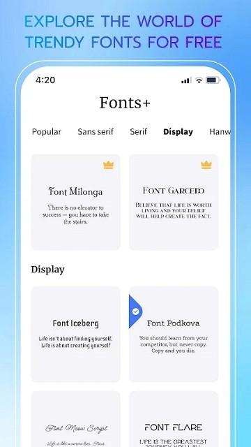 fonts+app